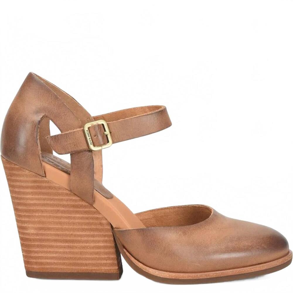 NEW KORK-EASE women's stacked heel mary janes in brown - Picture 3 of 6